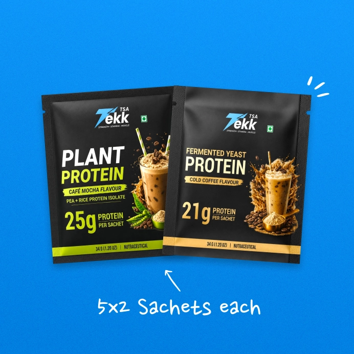 Plant Protein and Yeast Protein Combo - Pack of 10 Sachets (5 × Each)