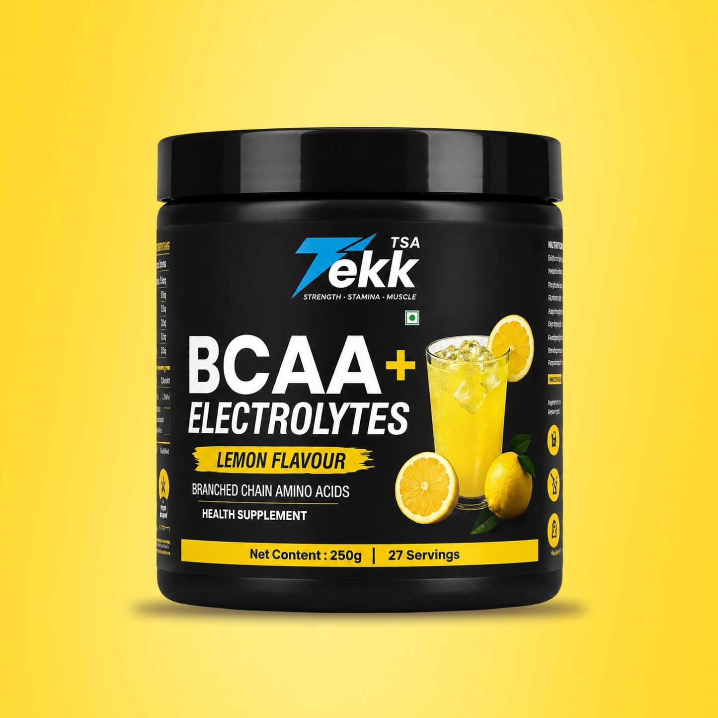TSA Tekk BCAA + Electrolytes Lemon Flavour (250Gm)