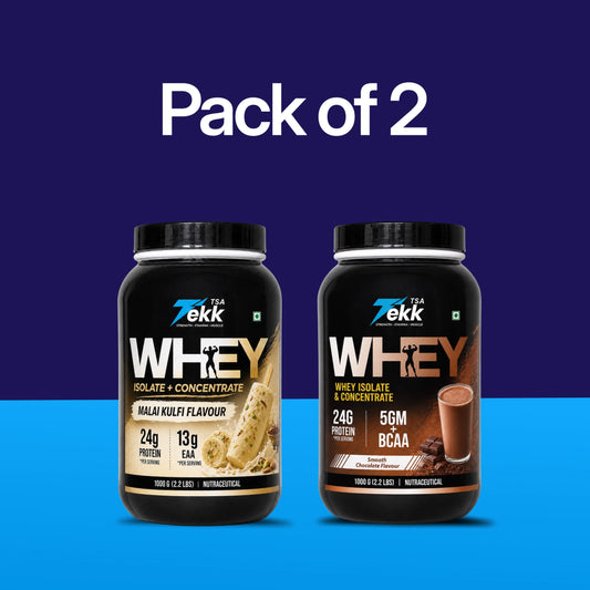 French Vanilla + Smooth Chocolate Whey 24G Protein Combo - Pack of 2