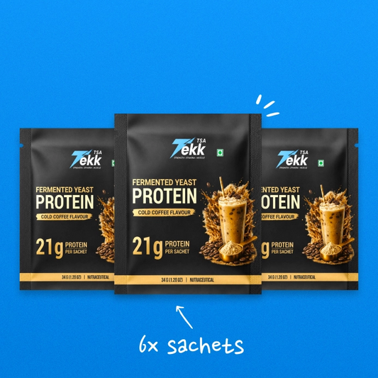 Fermented Yeast Protein Cold Coffee Flavour - Pack of 6 Sachets (34g)