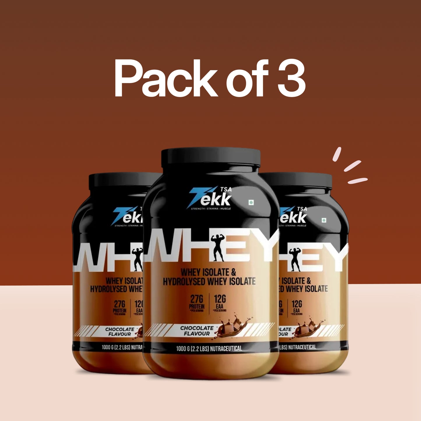 TSA TEKK Isolate 27g Protein – Pack of 3
