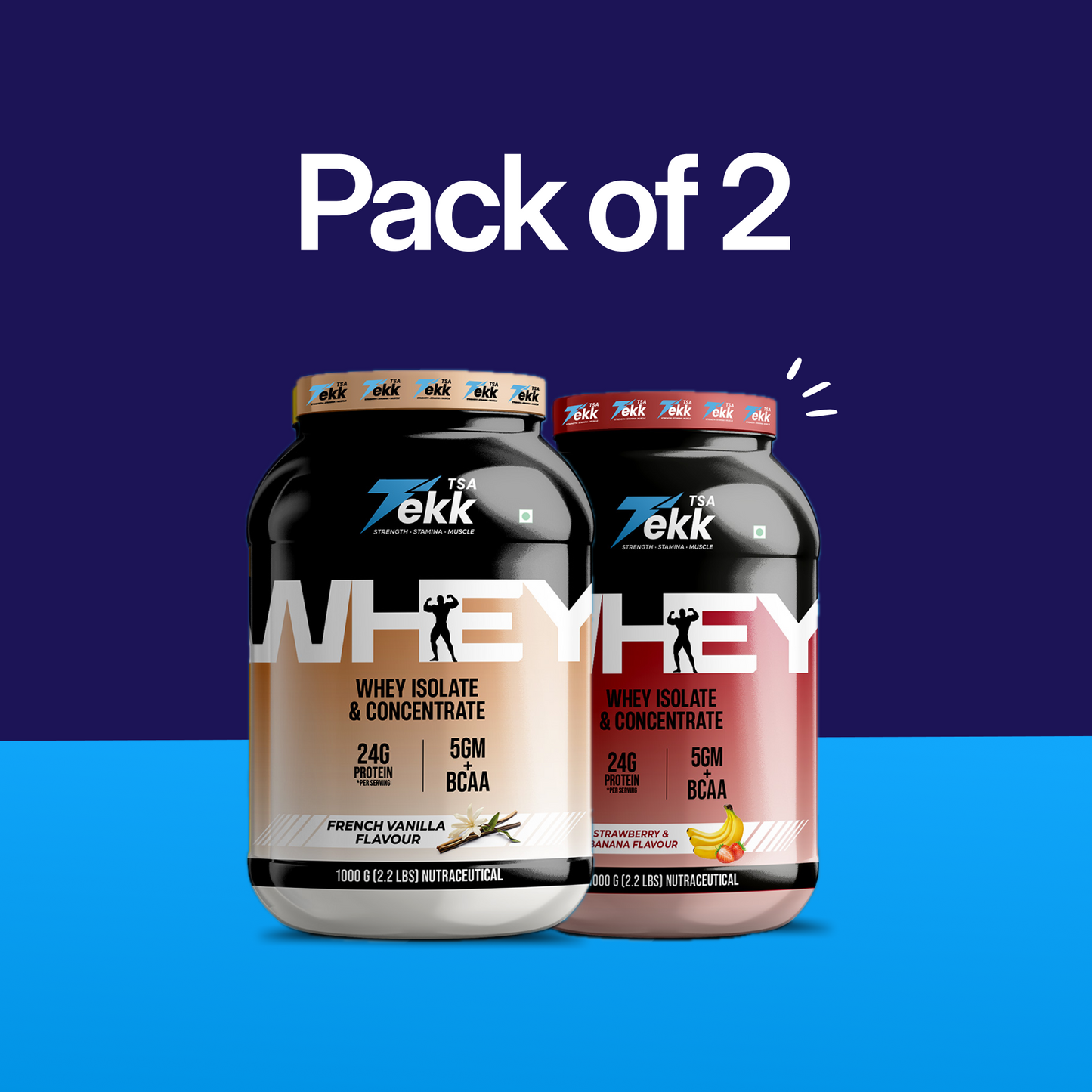 TSA TEKK Whey 24g Protein – Pack of 2