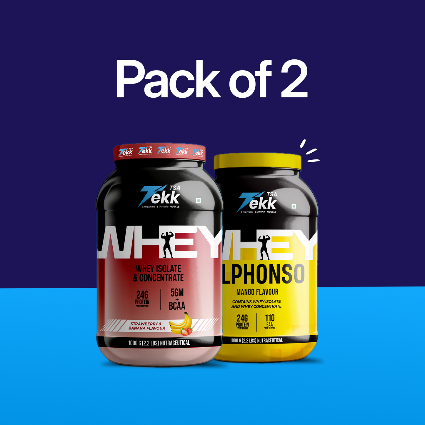 TSA TEKK Whey 24g Protein – Pack of 2