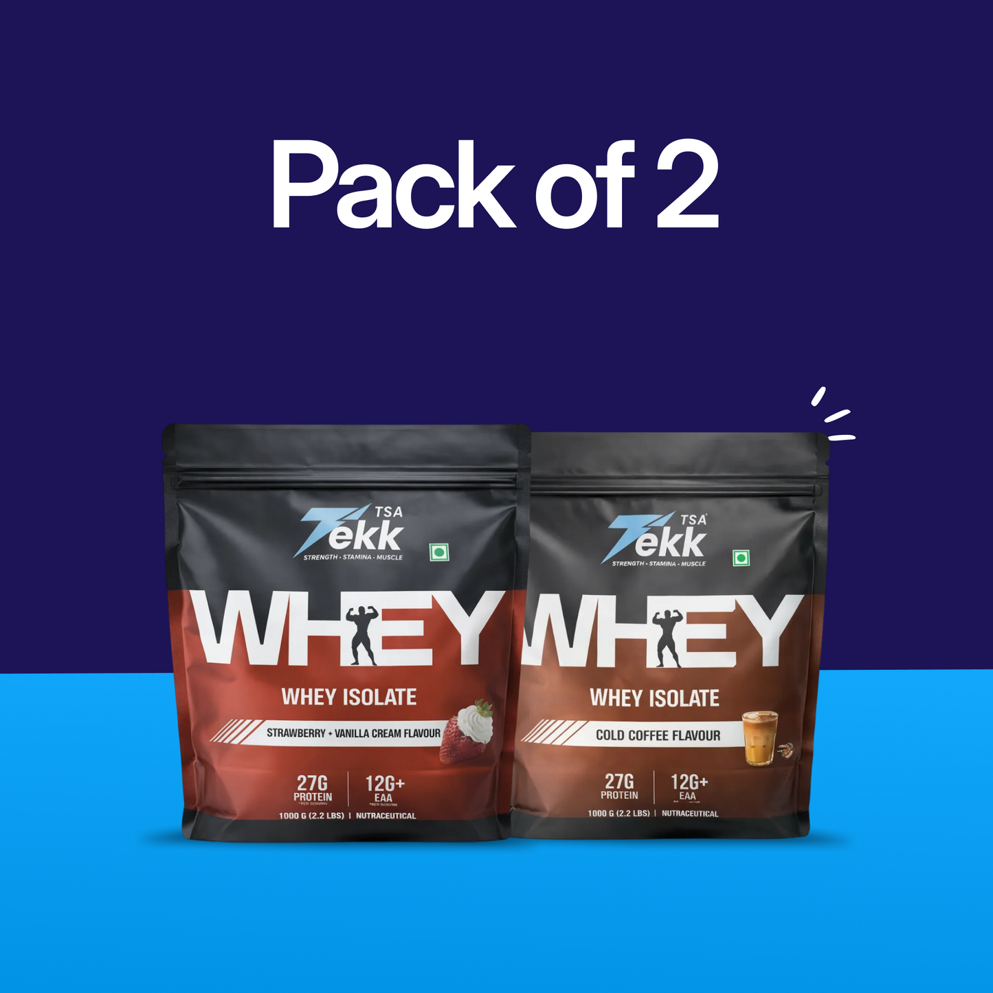TSA TEKK Isolate 27g Protein – Pack of 2